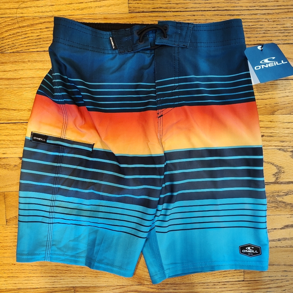 NWT O'Neill Boys XL/7X Multicolor Striped Board Shorts